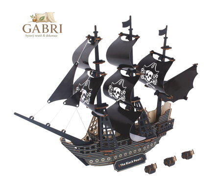 Woodcraft Dřevěné 3D puzzle Pirátská loď Černá perla