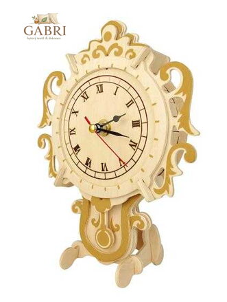 Woodcraft Dřevěné 3D puzzle hodiny na stojánku