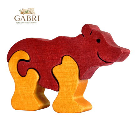 Fauna Dřevěné vkládací puzzle z masivu malý medvěd
