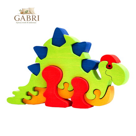 Fauna Dřevěné vkládací puzzle z masivu velký stegosaurus