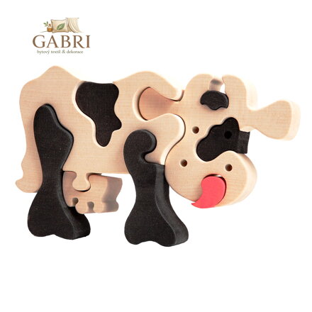 Fauna Dřevěné vkládací puzzle z masivu velká kravička