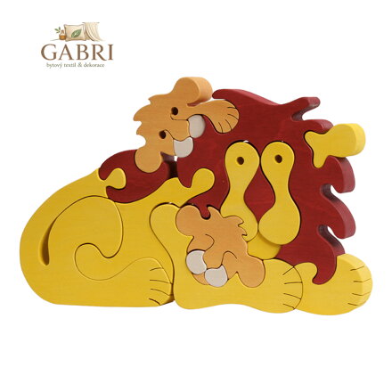 Fauna Dřevěné vkládací puzzle z masivu velký lev