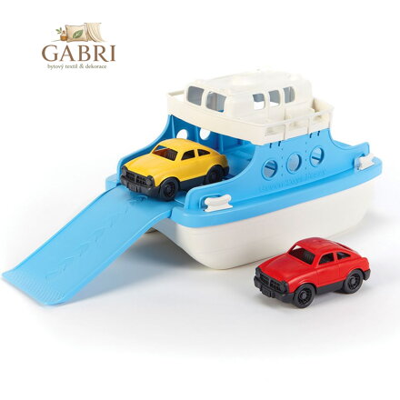 Green Toys Trajekt modro-bílý s autíčky