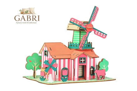 Woodcraft Dřevěné 3D puzzle Tulipánový ranč