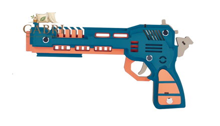 Woodcraft Dřevěné 3D puzzle Zbraň na gumičky Vlk