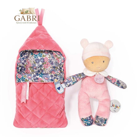 Doudou Jolijou Miminko v navlékací peřince 20 cm růžová