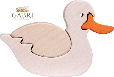 Fauna Dřevěné vkládací puzzle z masivu malá kačenka