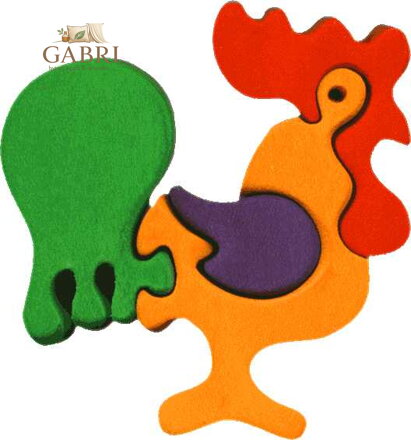 Fauna Dřevěné vkládací puzzle z masivu malý kohout