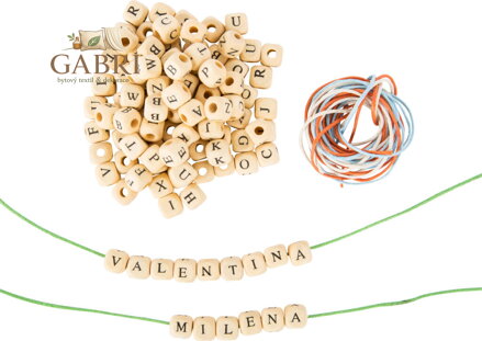 small foot Dřevěné navlékací korálky s písmenky