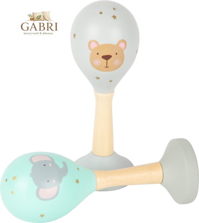 small foot Dřevěné rumba koule Pastel sada 2 ks