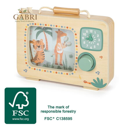 small foot Dřevěná televizní hudební skříňka Safari