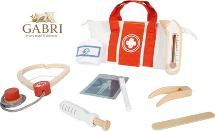 small foot Doktorský set s červeno-bílou lékařskou taškou
