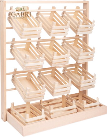 small foot Dřevěný prodejní stojan s přepravkami