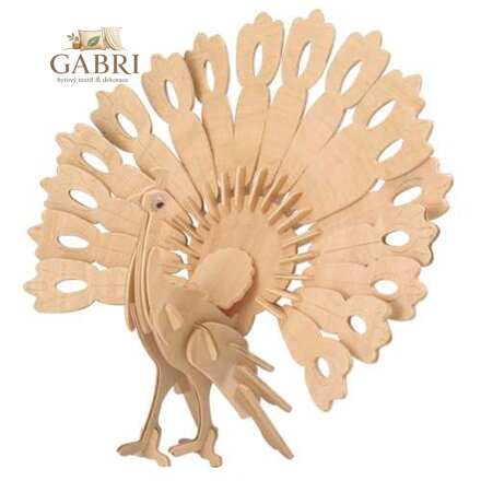 Woodcraft Dřevěné 3D puzzle páv