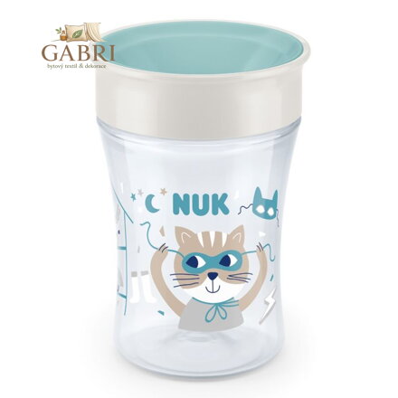 NUK hrnek Magic Cup s víčkem 230ml tyrkysová