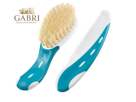 NUK Sada kartáč a hřebínek na vlasy modrá