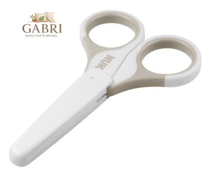 NUK Dětské zdravotní nůžky s krytem béžová