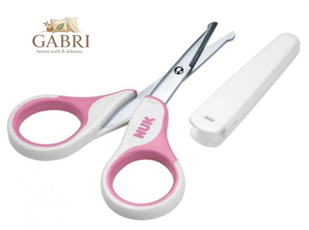 NUK Dětské zdravotní nůžky s krytem růžová