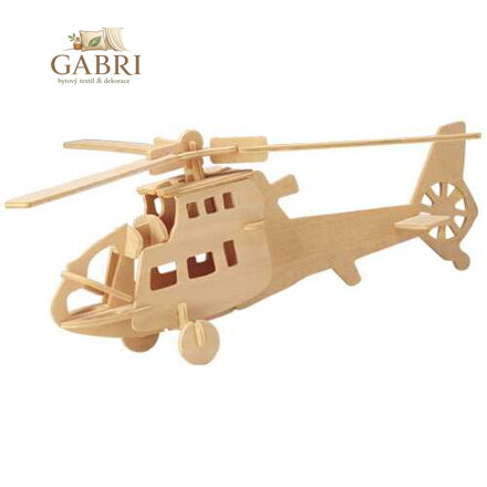Woodcraft Dřevěné 3D puzzle Vrtulník přírodní
