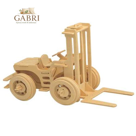 Woodcraft Dřevěné 3D puzzle Vysokozdvižný vozík přírodní