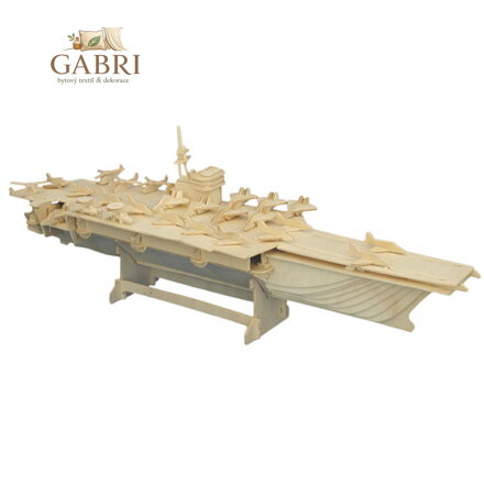 Woodcraft Dřevěné 3D puzzle Letadlová loď přírodní