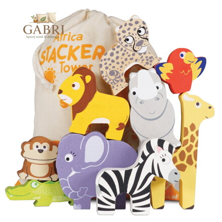 Le Toy Van Petilou Skládací věž Afrika 9 ks