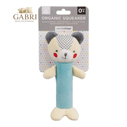 Petit Collage Chrastítko pískací medvídek