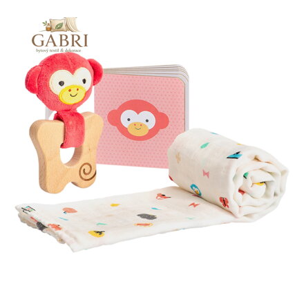 Petit Collage Dárkový set pro miminka opička