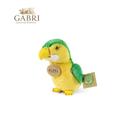 Rappa Plyšový papoušek zelený 15 cm ECO-FRIENDLY