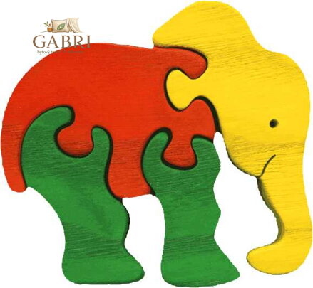 Fauna Dřevěné vkládací puzzle z masivu malý slon