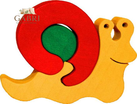 Fauna Dřevěné vkládací puzzle z masivu malý šnek