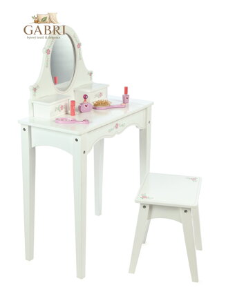 Tidlo Dřevěný kosmetický stoleček bílý