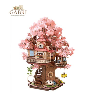 RoboTime 3D dřevěná skládačka Domeček na stromě Sakura
