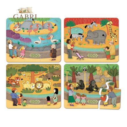 Vilac Dřevěné puzzle Zoo -  poškozený obal