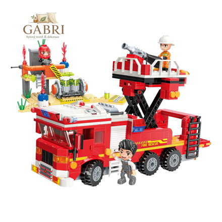 Qman Mine City Fire Line W12013 Cisternová automobilová stříkačka s plošinou