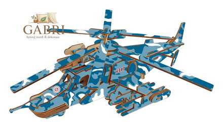 Woodcraft Dřevěné 3D puzzle Bojový vrtulník Black shark