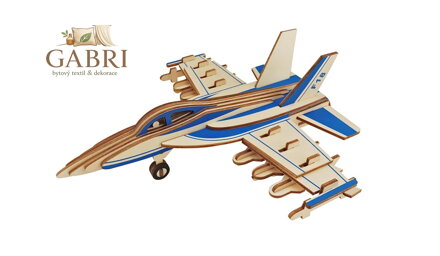 Woodcraft Dřevěné 3D puzzle Bojové letadlo F18