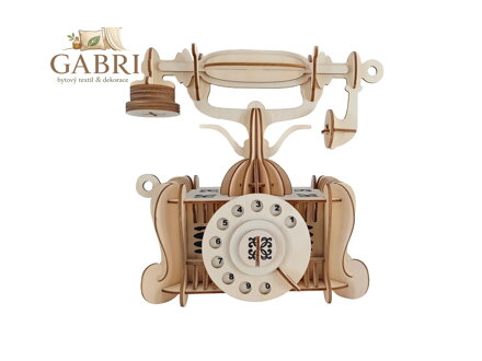 Woodcraft Dřevěné 3D puzzle Starý telefon