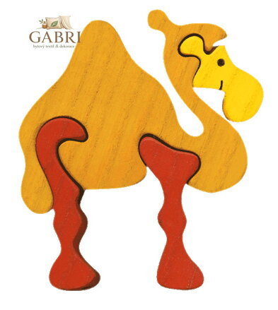 Fauna Dřevěné vkládací puzzle z masivu velbloud