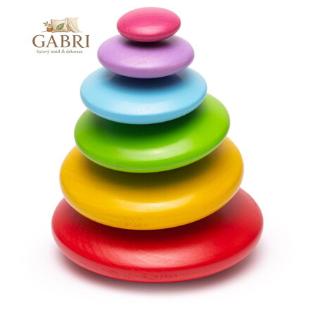 Bigjigs Baby Balanční hra usazování barevných oblázků