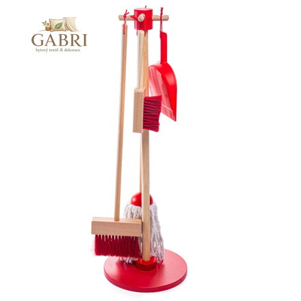 Bigjigs Toys úklidový hrací set červený