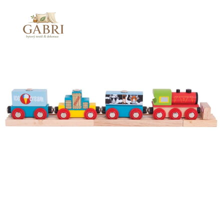 Bigjigs Rail Vlak se zbožím + 3 koleje