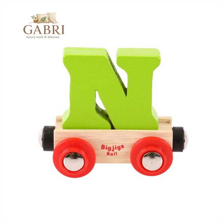 Bigjigs Rail Vagónek dřevěné vláčkodráhy - Písmeno N