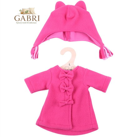 Bigjigs Toys Růžový kabátek s čepičkou pro panenku 38 cm