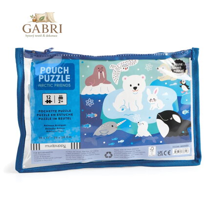 Mudpuppy Puzzle v taštičce Lední přátelé 12 dílků