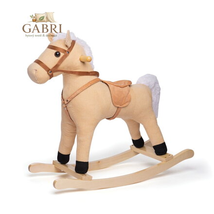 Bigjigs Toys Dřevěný houpací kůň béžový