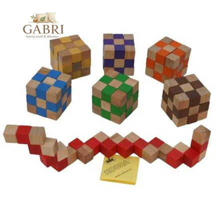 Dřevěný hlavolam kostka bílá