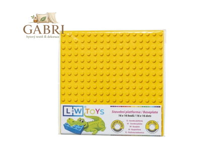 L-W Toys Podložka na stavění JUNIOR 16x16 bodů žlutá