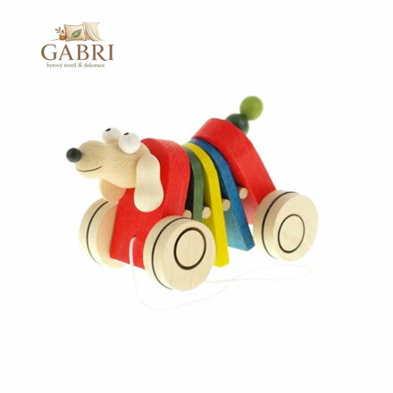 Dřevěná tahací hračka - Pes klapací