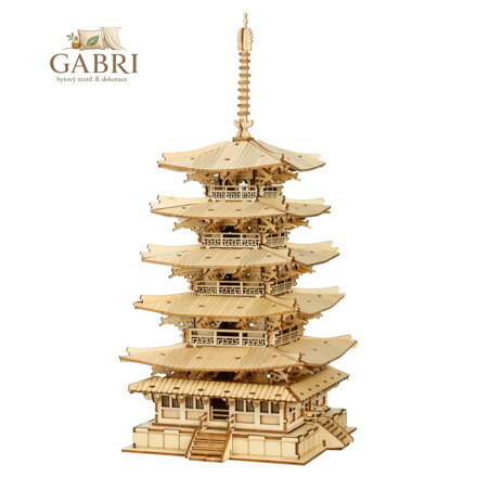RoboTime 3D dřevěná skládačka Pětipatrová pagoda